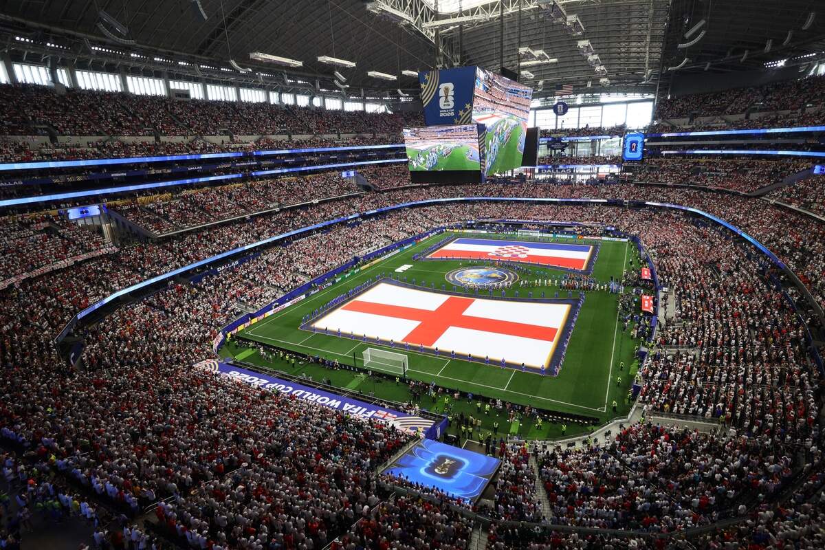 The view from above before the 2026 FIFA World Cup match between England and Croatia on Wednesday, June 17, 2026, at AT&T Stadium in Arlington.